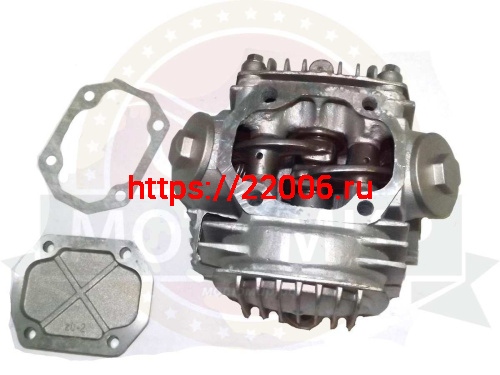 Головка цилиндра "Альфа, Zodiak" в сборе 52 мм (110 см3) (клапана, распр 28 зуб.., коромысло и т.д.) Головка цилиндра "Альфа, Zodiak" в сборе 52 мм (110 см3) (клапана, распр 28 зуб.., коромысло и т.д.)