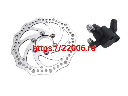 Машинка дискового тормоза передняя, черная+диск 160мм завод Shunfeng 3122613-2