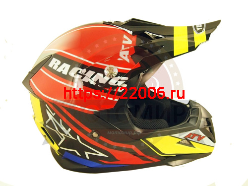 Шлем кроссовый YM-915 "YAMAPA", бело-синий, бело-красный, черно-желтый, размер XL фото 4