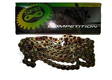 Цепь (520) SFR -108 зв. тюнинг в инд. упак. (коробка), 520-108 L, цвет ЗОЛОТО (Falcon, Fighter) (Н)