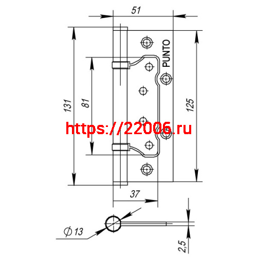 Петля Punto (Пунто) универсальная без врезки IN5200W CFB (200-2B 125x2,5) кофе глянец фото 3 Петля Punto (Пунто) универсальная без врезки IN5200W CFB (200-2B 125x2,5) кофе глянец фото 3