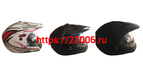 Шлем туринг (кросс со стекл.и оч) COBRA JK103DV,бело-чер.-крас(1),черн мат(3),черн.глянц(5),размер L фото 2