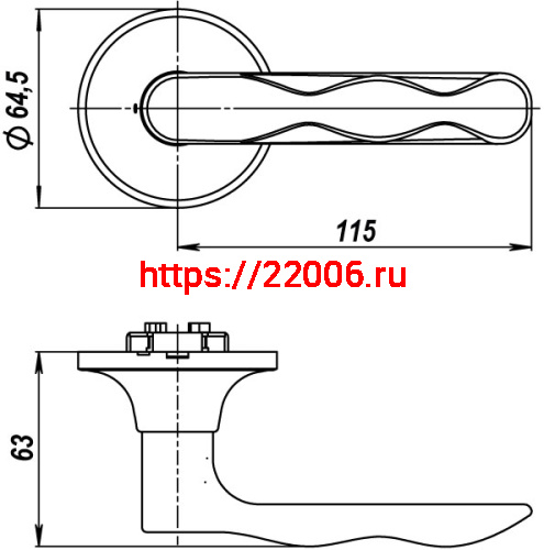 Ручка Fuaro (Фуаро) защелка DK624/BL AB-PS (624/BL AB-P) (без фик.) бронза фото 2 Ручка Fuaro (Фуаро) защелка DK624/BL AB-PS (624/BL AB-P) (без фик.) бронза фото 2