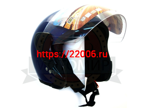 Шлем открытый "Safelead" HF-217"колобки с доп. стеклом" deep синий, красный черный, размер XL фото 2