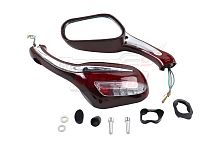 Зеркала (070) пласт Каплевидные объемные красные поворотник (плоский разъем) (к-во 40 пар)