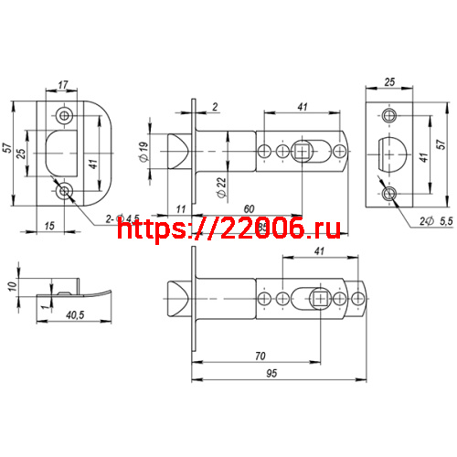 Ручка Ajax (Аякс) защелка DK682 SN-PS (6082 SN-P) (без фик.) мат. никель фото 3 Ручка Ajax (Аякс) защелка DK682 SN-PS (6082 SN-P) (без фик.) мат. никель фото 3
