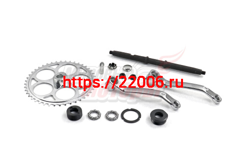 Шатуны Вело на мотор (изогнутые) с ОСЬЮ лев.+ прав. со звездой 44/165 квадрат хром Шатуны Вело на мотор (изогнутые) с ОСЬЮ лев.+ прав. со звездой 44/165 квадрат хром