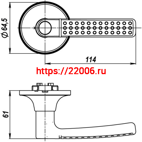 Ручка Punto (Пунто) защелка DK626 SN-ET (6026 SN-E) (кл./фик.) мат. никель фото 3