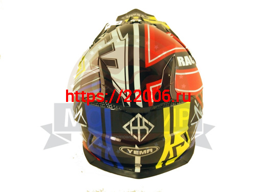 Шлем кроссовый YM-915 "YAMAPA", бело-синий, бело-красный, черно-желтый, размер XL фото 3