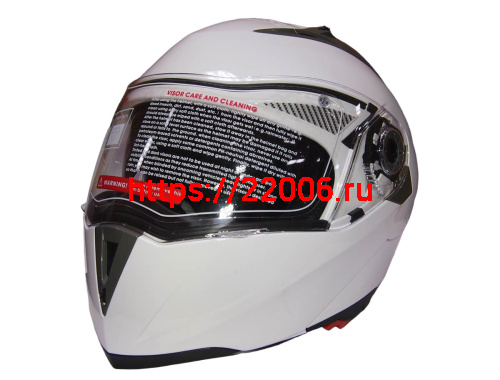 Шлем модуляр COBRA JK105, белый(3), с очками, размеры S