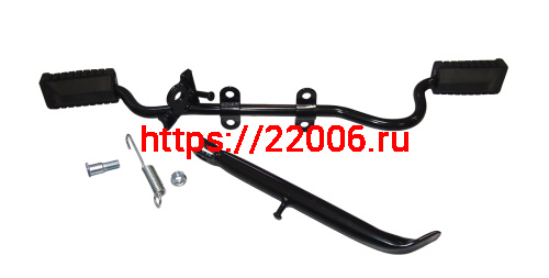 Подножка водителя центральная VORTEX CITY с изгибом под глушит.(с подставкой боковой) (НАБОР)